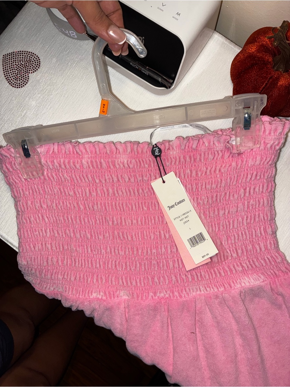 Juicy Couture Pink Smocked Mini Dress with Ruffle Hem